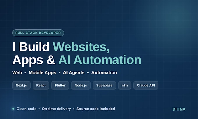 build n8n automation workflows and ai agents and website  build mobile app