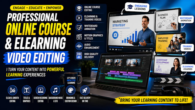 edit online course, elearning course video, training video, whiteboard animation