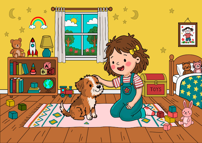 create story book illustration with vector art