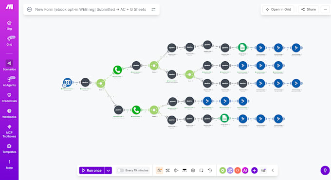 build sales funnel automation with make activecampaign and CRM