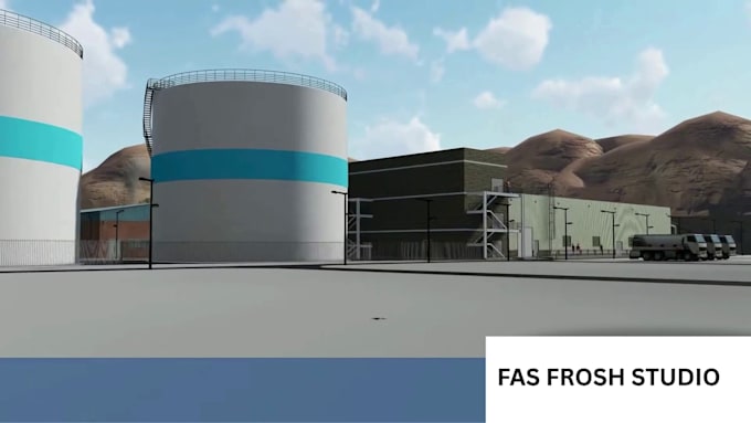 create realistic 3d industrial facility and plant walkthrough animation