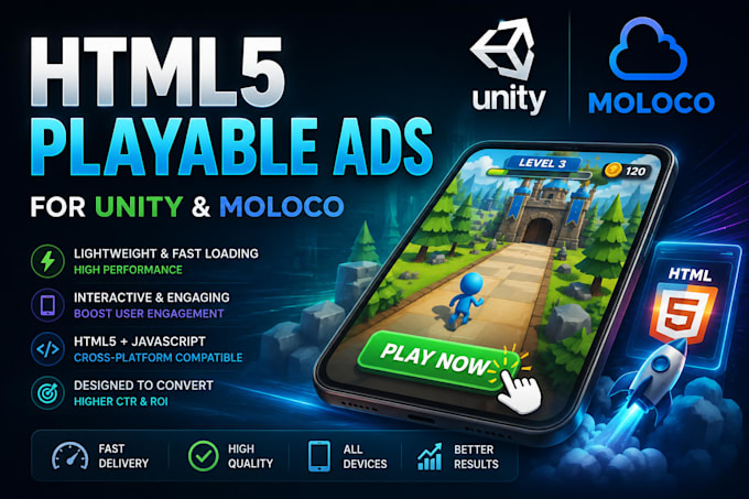 create HTML5 playable ads and banners for app install campaigns
