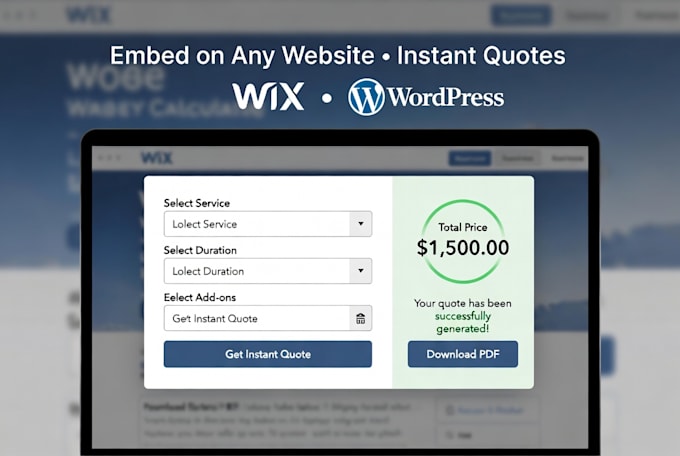 create custom quote calculator, pricing cost estimator for your website