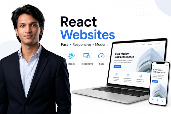 build a responsive react website or frontend web application