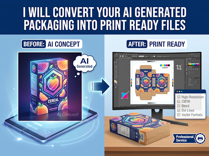 convert your ai generated packaging into print ready files