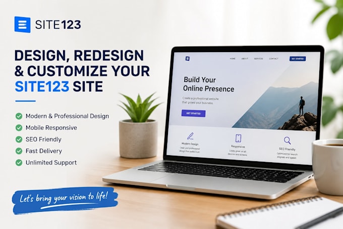 design responsive site123 website fix customize redesign optimize SEO website