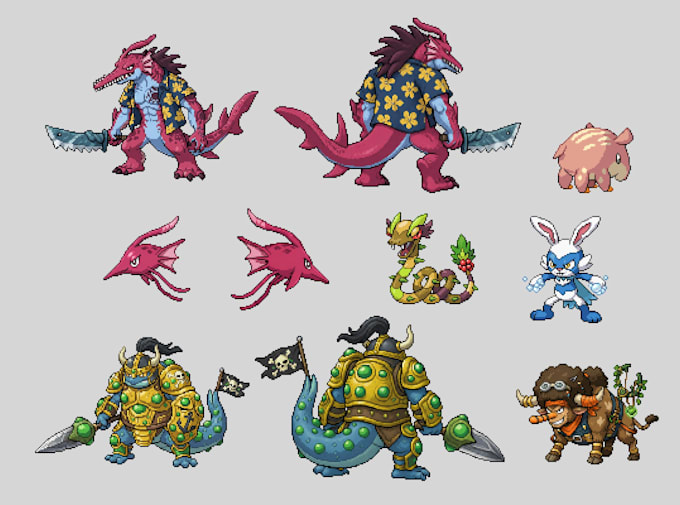 create custom fakemon sprites in pixel art