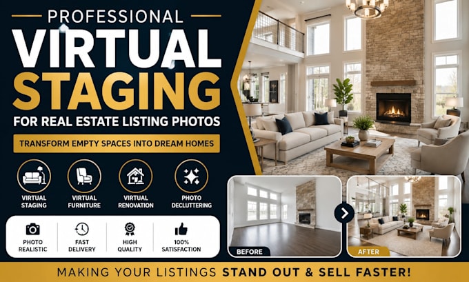 do realistic virtual staging for real estate listing photos