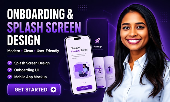 design modern mobile app onboarding and splash screen UI mockups