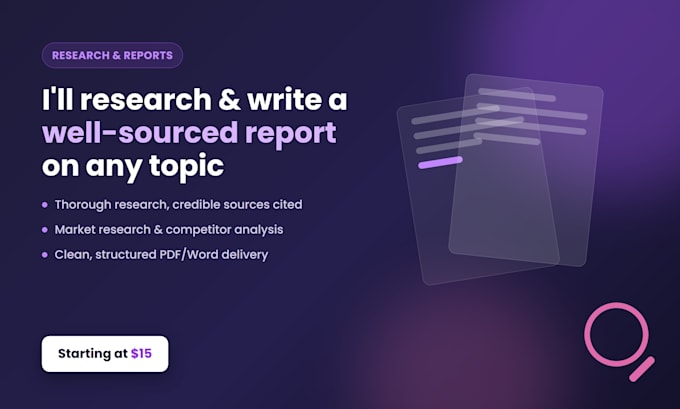research and write a detailed well sourced report on any topic