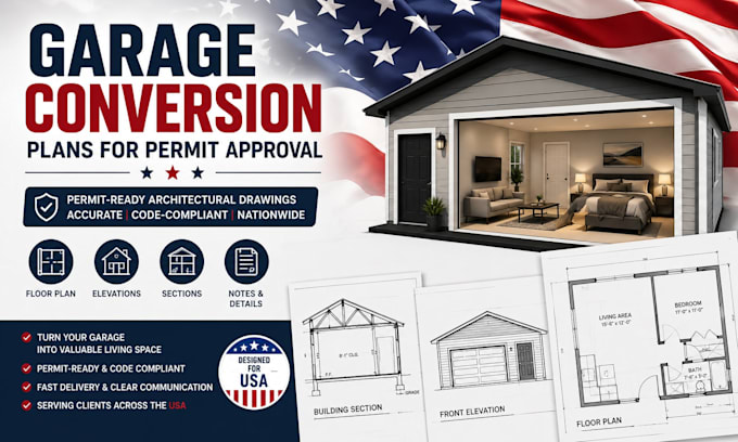 design garage conversion plans for permit approval