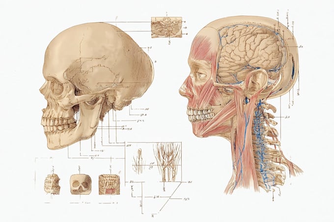 draw detailed medical anatomy illustrations