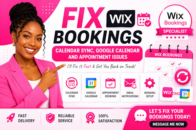 fix wix bookings calendar sync, google calendar and booking issues fast