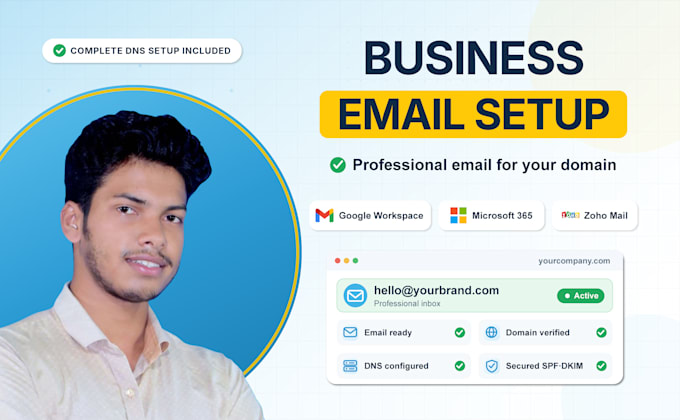 setup business email with google workspace microsoft 365 or zoho mail