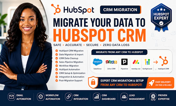 create migrate salesforce, zoho CRM, pipedrive, hubspot CRM, CRM data migration
