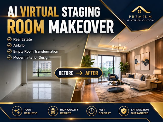 create ai virtual staging and room makeover images for real estate