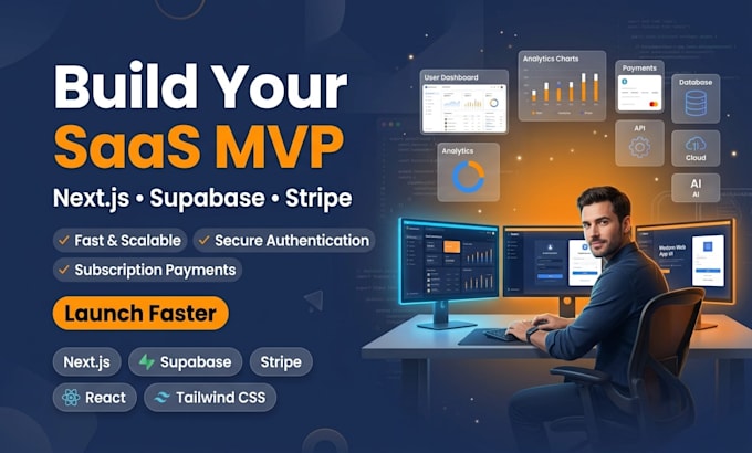 build your saas mvp saas webapp with next js, supabase and stripe