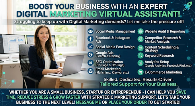 be your digital marketing manager and virtual assistant