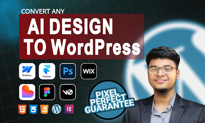 convert figma, v0, or lovable ai design to responsive wordpress website
