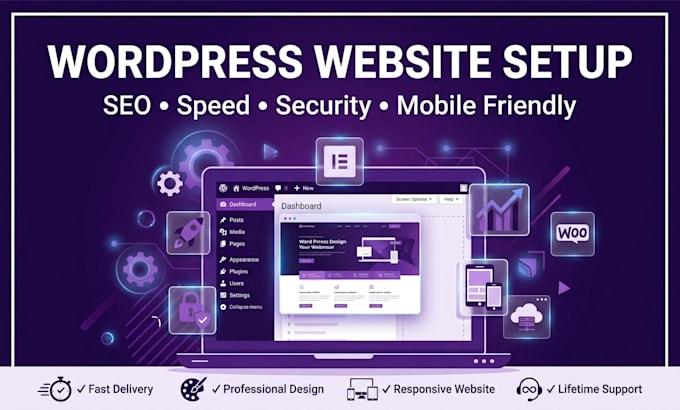 wordpress website setup with SEO and speed optimization