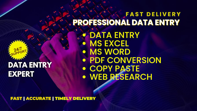 do excel data entry, PDF to word, excel and word formatting