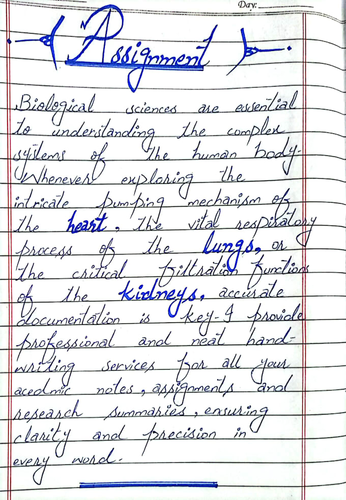 do professional handwriting and assignment writing work