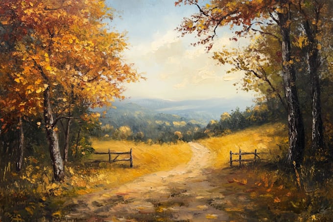 paint landscape in oil painting