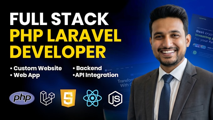 develop PHP laravel website, web app and backend as laravel developer