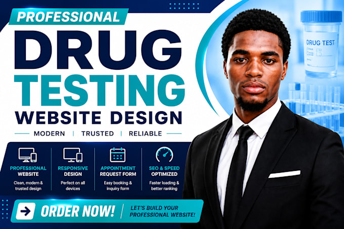 design a professional drug testing website for clinics and labs