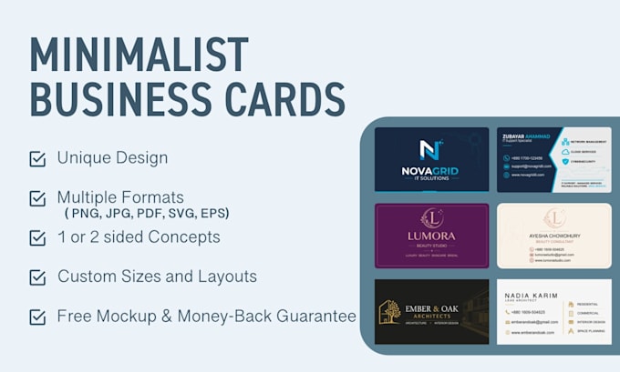 design a minimalist business card for your brand