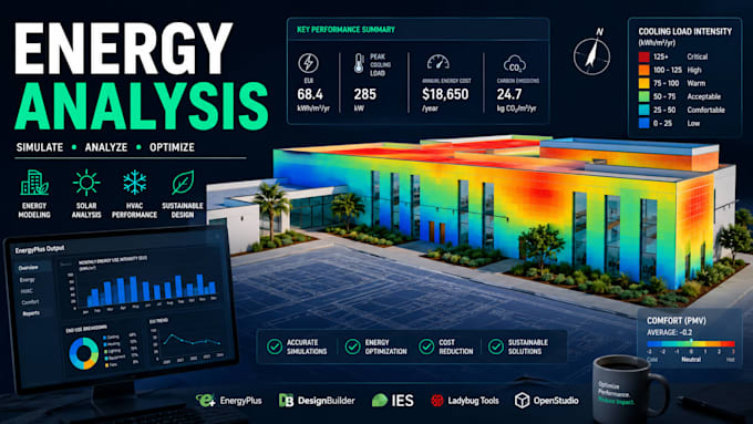 do heating, cooling analysis, hvac design in designbuilder energyplus, revit