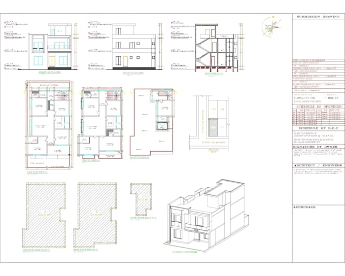 create professional 2d autocad drawings and 3d revit models