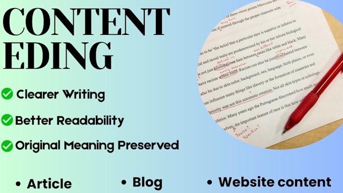 copy edit your blog posts article and website content