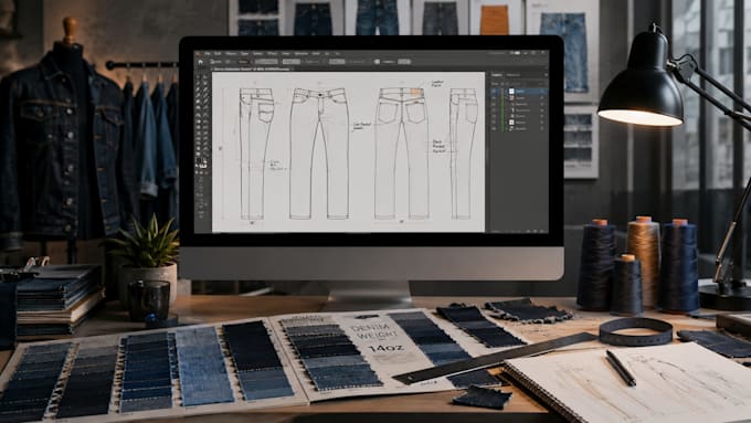 draw professional fashion technical flats