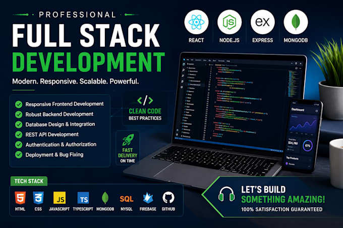 develop a full stack websites using react js and node js