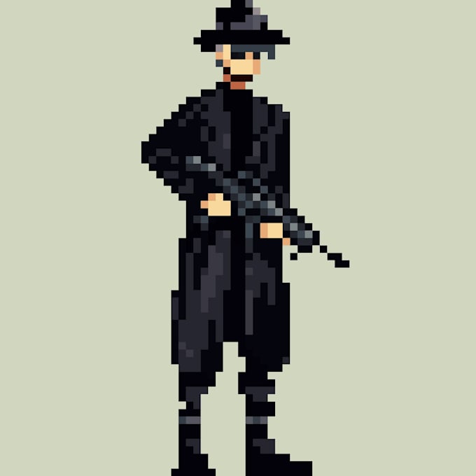 create a 2d pixel art character for you