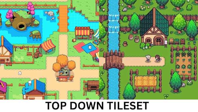 create top down pixel art tileset tilemap game assets for rpg maker indie games