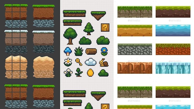 do pixel art platformer tileset tilemap game assets environment for rpg maker