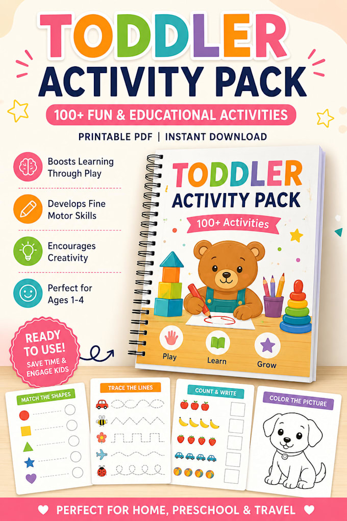 design printable worksheets toddler activity books