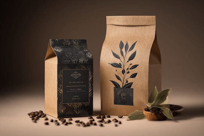 product label design, box, bottle, and pouch design