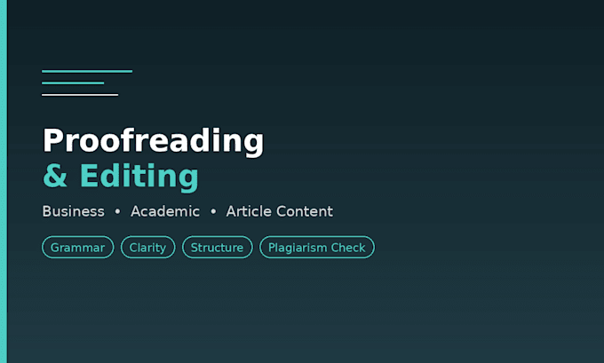 proofread and edit business, academic and article content