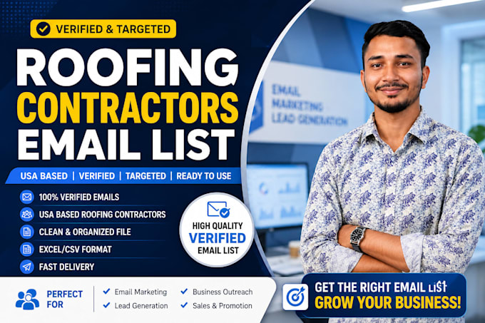 provide a verified USA roofing contractor email list