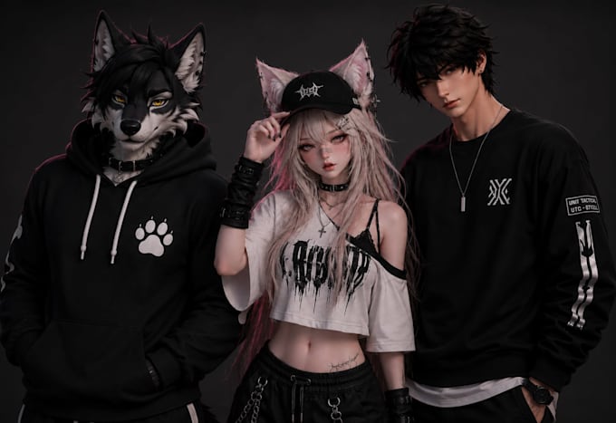 custom 3d vrchat avatar anime booth furry character modeling rigging unity setup