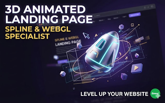 design stunning 3d animated landing page with spline or webgl
