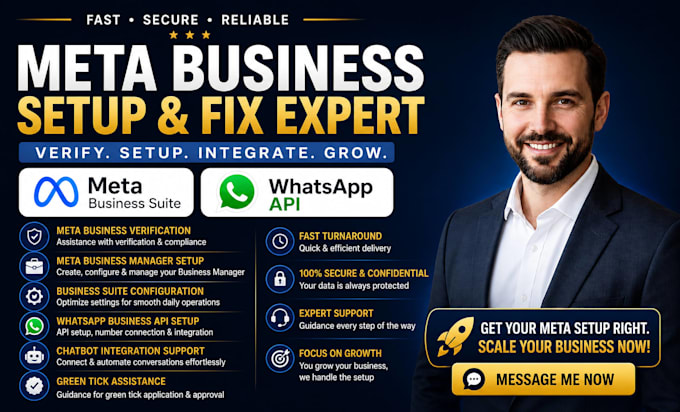 fix meta business verification, whatsapp api, meta business suite manager