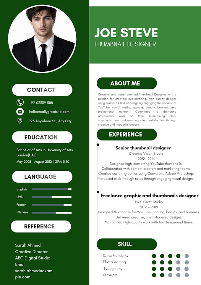 create a professional CV resume design