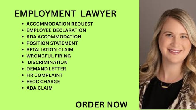 be your employment lawyer for wrongful termination, eeoc and ada accommodations