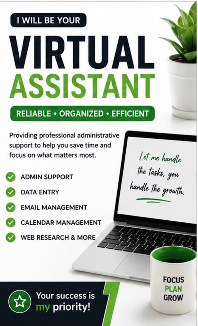 be your virtual assistant for data entry and admin support