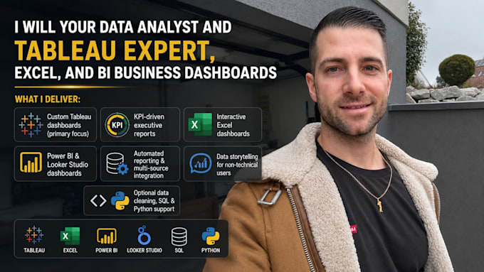 be your data analyst and tableau expert, excel, and bi business dashboards