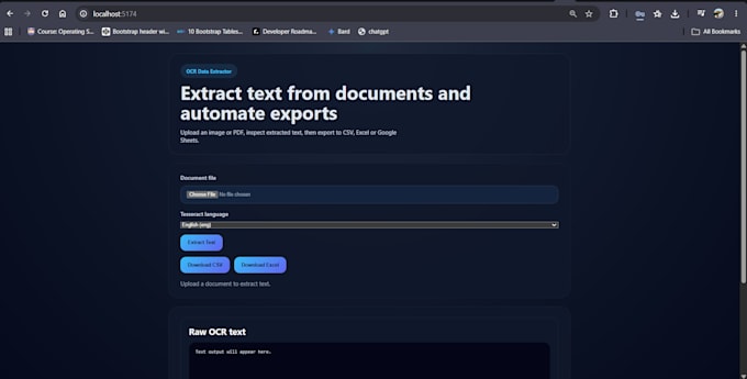 build an ai ocr API to extract data from pdfs, invoices, receipts and images